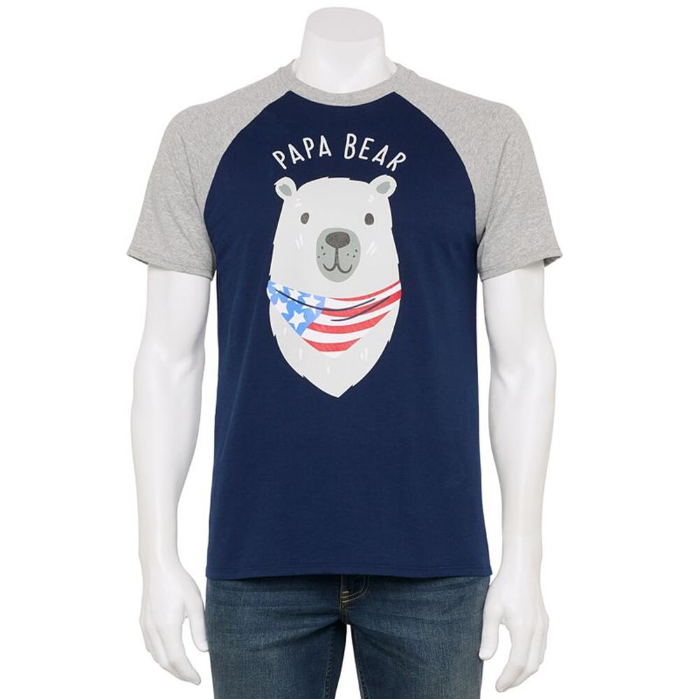 Men's Celebrate Together Papa Bear Patriotic Graphic Tee S NWT